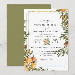 Convite Pomar de Citrinos Casamento Botânico Boho