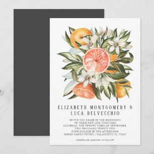 Convite Pomar de Citrinos Casamento Botânico Boho