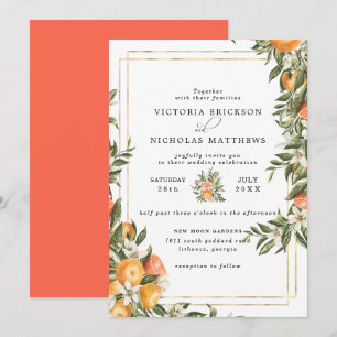 Convite Pomar de Citros Casamento Botânico Boho