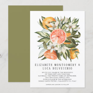 Convite Pomar de Citrus  Casamento Botânico Boho
