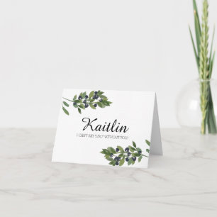 Convite Pomar de Oliva de Aquarela   Ser minha dama de hon