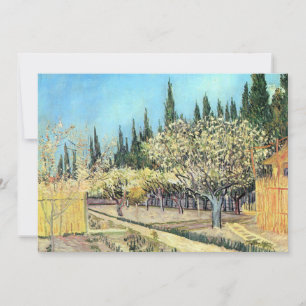 Convite Pomar em Flor de Van Gogh, Ladeado por Ciprestes