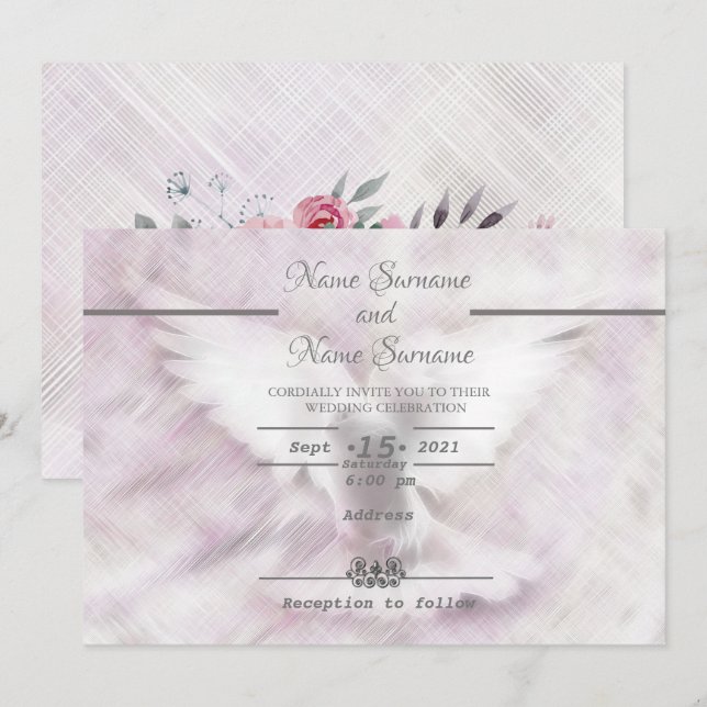 Convite Pomba branca (Frente/Verso)