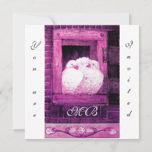 Convite POMBAS BRANCAS NA JANELA ,monograma