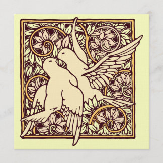 Convite Pombas da tartaruga de Nouveau da arte que Wedding