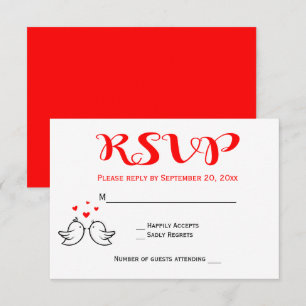 Convite Pombinhos de Casamento Engajamento Corações RSVP V