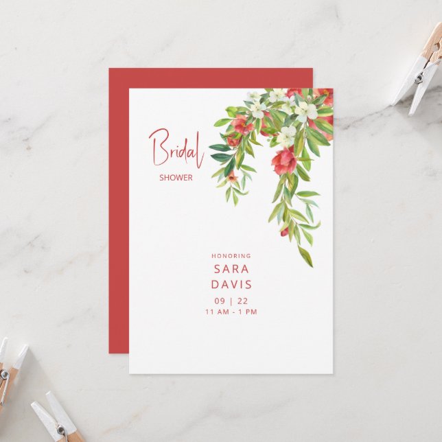 Convite Pomegranato Colorido Vermelho Tuscano (Frente/Verso In Situ)