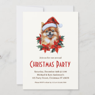 Convite Pomerânia na Festa de Natal de Cachorro Cortado em