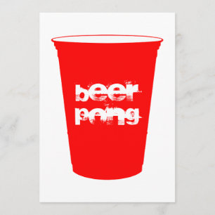 Convite pong da cerveja: copo vermelho do partido