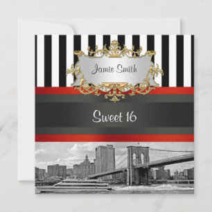 Convite Ponte Brooklyn no Skyline NYC, Boat Sweet 16 Convi