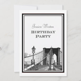 Convite Ponte Brooklyn no Skyline NYC nº 2 Festa de aniver