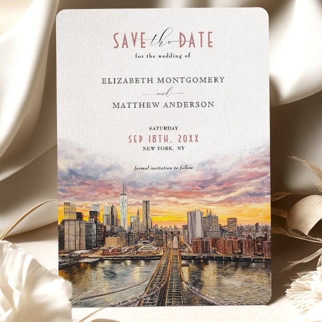 Convite Ponte do Brooklyn Nova Iorque Save-the-Date (Criador carregado)