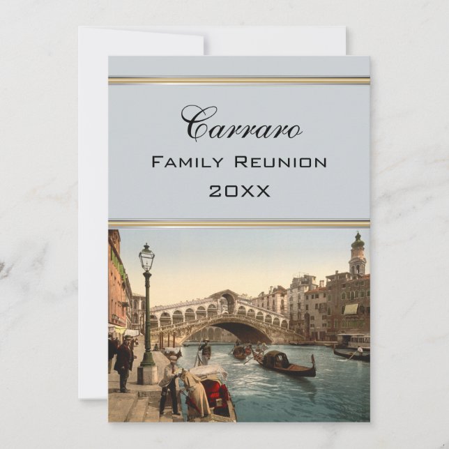Convite Ponte II de Rialto, reunião de família de Veneza, (Frente)