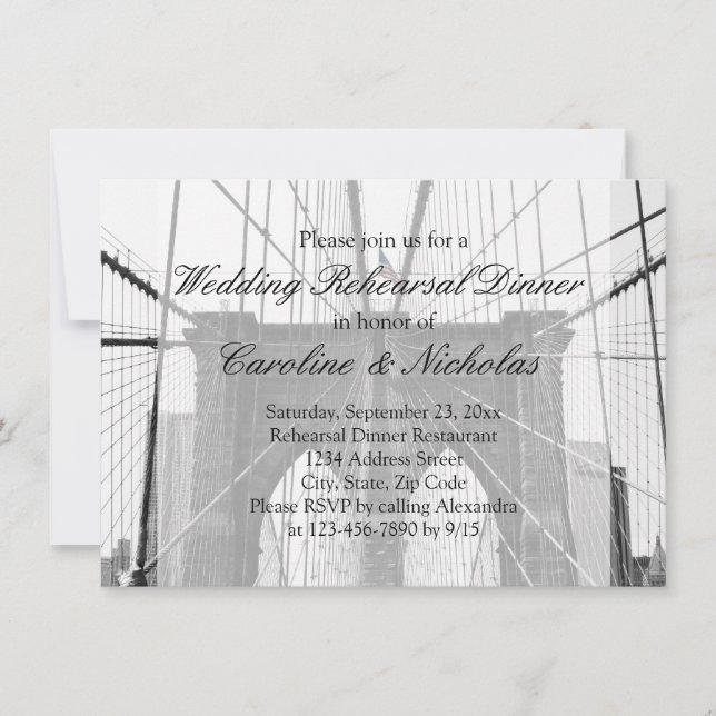 Convite Ponte New York Wedding NYC Brooklyn (Frente)