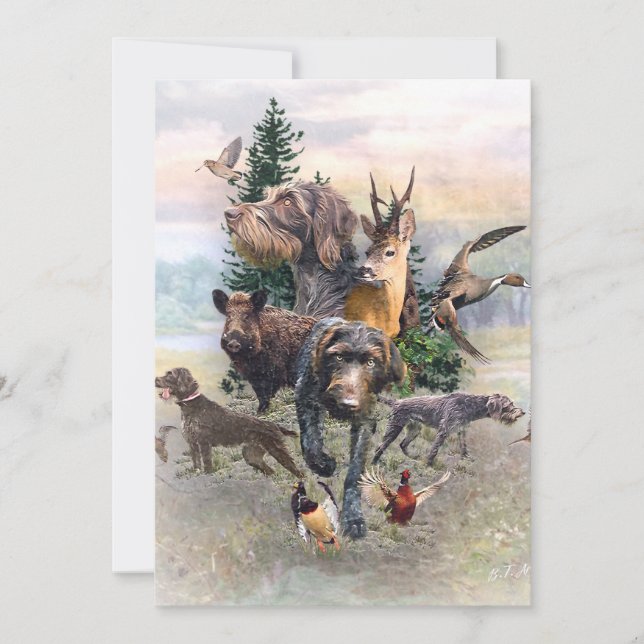 Convite Ponteiro alemão Wirehaired (Frente)