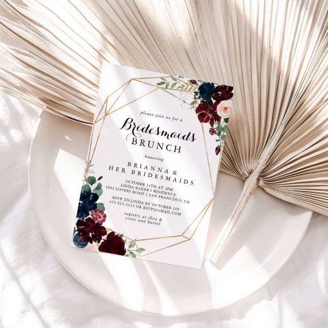 Convite Pontes Geométricas de Watercolor Chá Brunch (Criador carregado)