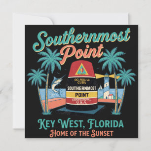 Convite Ponto Mais ao Sul Key West Vibração Tropical Retrô