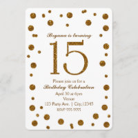 Pontos brilhantes brancos e Dourados Doce 15 Festa