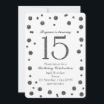 Convite Pontos Brilhantes Prateados Doce 15 Festa de anive<br><div class="desc">Portas Luminosas Prateadas Doce 15 Convites de festas de aniversários.</div>