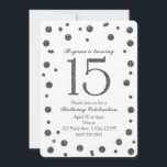 Convite Pontos Brilhantes Prateados Doce 15 Festa de anive<br><div class="desc">Portas Luminosas Prateadas Doce 15 Convites de festas de aniversários.</div>