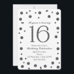 Convite Pontos de brilho prateados Doce 16 Festa de aniver<br><div class="desc">Portas de relva Doce 16 Convites de festas de aniversários.</div>