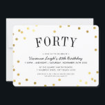 Convite Pontos de confete na moda de aniversário de 40 ano<br><div class="desc">por kat massard >> www.simplysweetPAPERIE.com <<< design de convite de tendência para uma FESTA DE ANIVERSÁRIO SURPRISE para qualquer idade TIP: 1. Para alterar/mover gráficos e fontes e adicionar mais texto - pressione o botão "personalizar". - - - - - - - - - - - - - - -...</div>