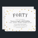 Convite Pontos de confete na moda de aniversário de 40 ano<br><div class="desc">por kat massard >> www.simplysweetPAPERIE.com <<< design de convite de tendência para uma FESTA DE ANIVERSÁRIO SURPRISE para qualquer idade TIP: 1. Para alterar/mover gráficos e fontes e adicionar mais texto - pressione o botão "personalizar". - - - - - - - - - - - - - - -...</div>