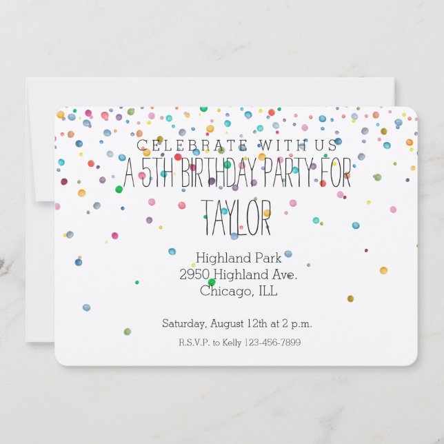 Convite Pontos de Confetti Felizes (Frente)