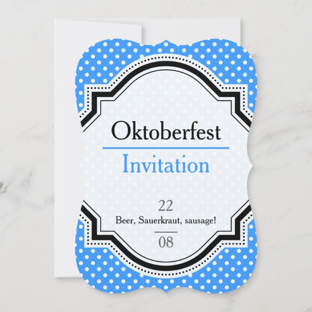 Convite Pontos de Polca do Oktoberfest estilosos minimalis (Verso)