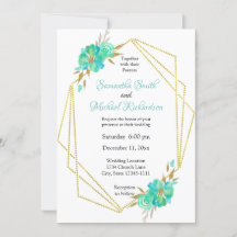 Pontos Geométricos Florais Dourados Teais