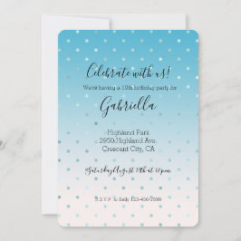 Convite Pontos Glam Aqua Ombre Aniversário