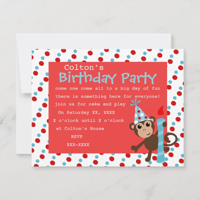 Convite Pontos macacos (Frente)