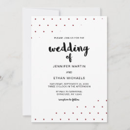 Convite Pontos Vermelhos do Script Preto Retroativo