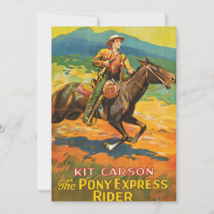 Convite Pony Express 🌄 Kit Carson Vintage tradicional do