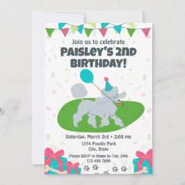 Convite Poodle Birthday