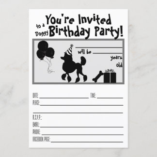 Convite Poodle Birthday