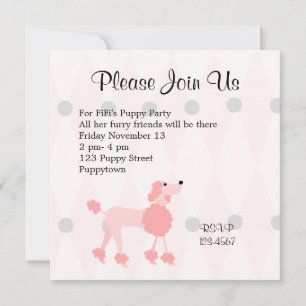 Convite Poodle Bonito