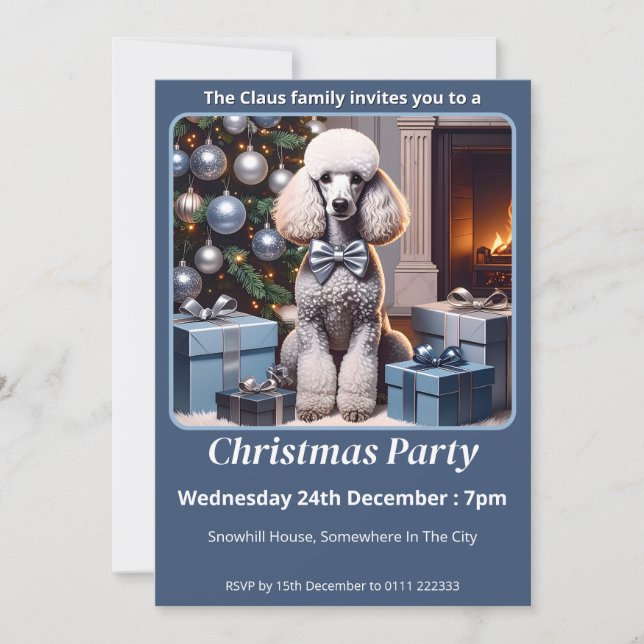 Convite Poodle Christmas (Frente)