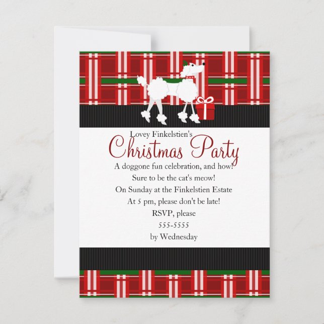 Convite Poodle e Xadrez de Natal! (Frente)