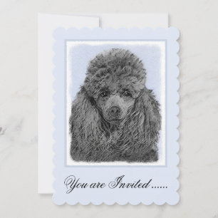 Convite Poodle Painting Miniature Toy Black