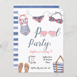 Convite Pool Party Invitation, Pool Party Invite