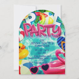 Convite Pool party kids invitation