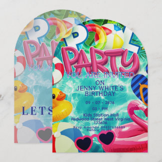 Convite Pool party kids invitation
