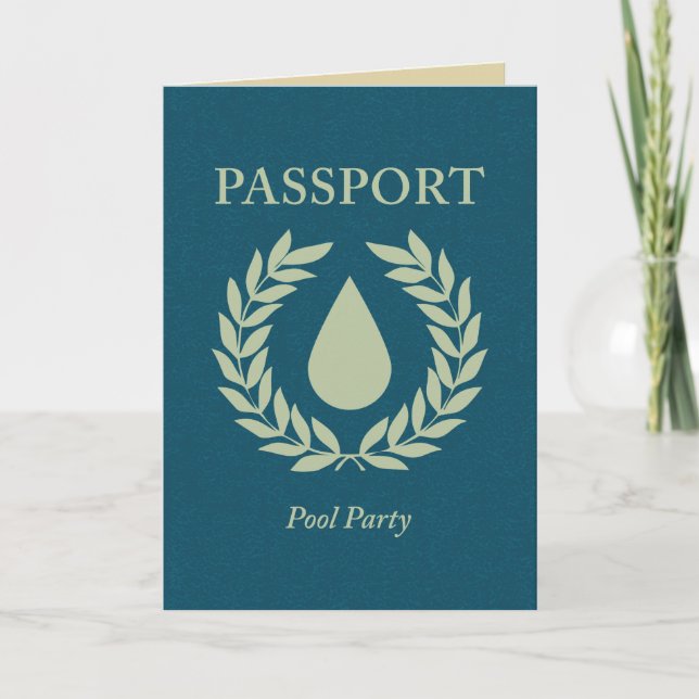 Convite pool party passport (Frente)