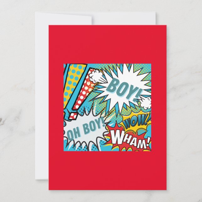 Convite Pop Art Baby Boy (Frente)