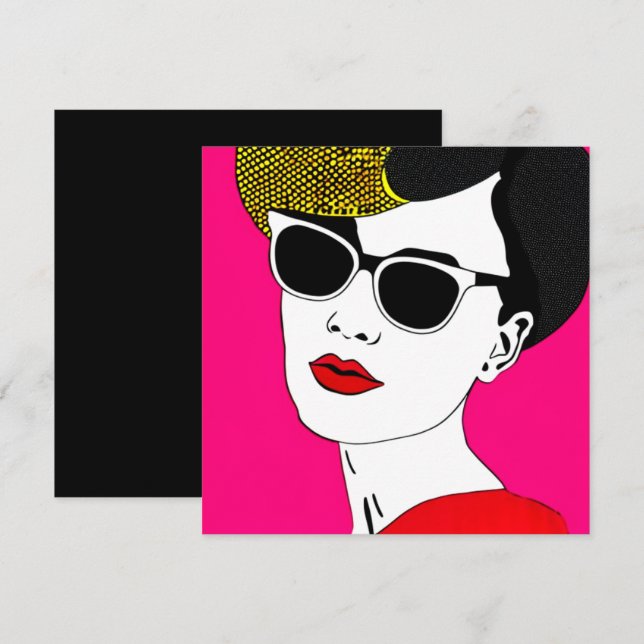 Convite Pop Art Girl (Frente/Verso)