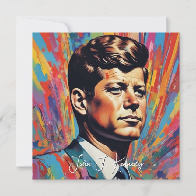 Convite Pop Art Jack JFK John F. Kennedy (Frente)