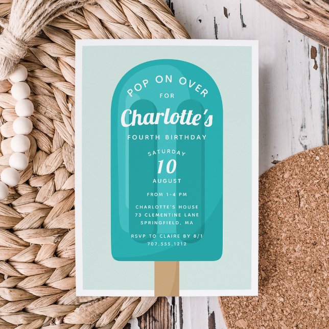 Convite Pop ativado | Popsicle Summer Aniversário de crian (Criador carregado)