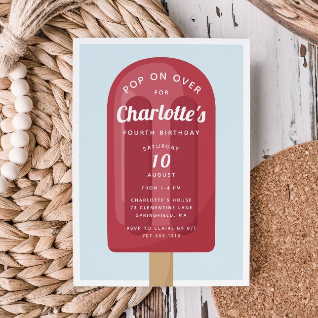 Convite Pop ativado | Popsicle Summer Aniversário de crian (Criador carregado)