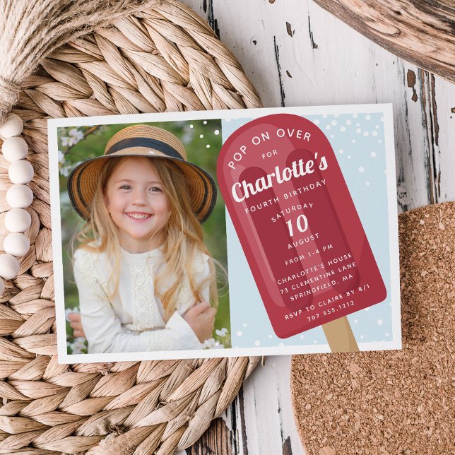 Convite Pop ativado | Popsicle Summer Aniversário de crian (Criador carregado)